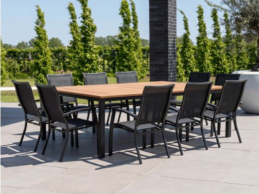 Bellagio Lugo/Linosa 240x160cm dining tuinset 11-delig stapelbaar