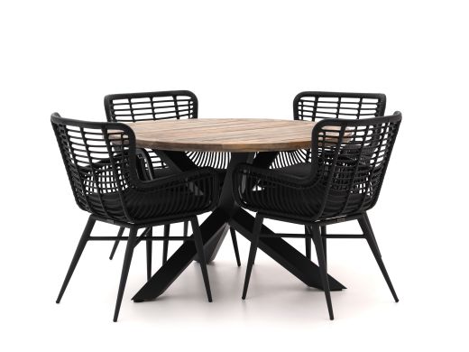 Intenso Asti/Rough-Y Ellips Ø120cm dining tuinset 5-delig