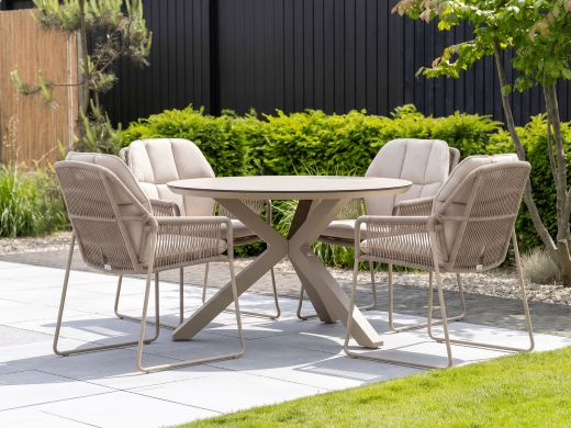 Tierra Outdoor Rivera/Orbital ø120cm dining tuinset 5-delig