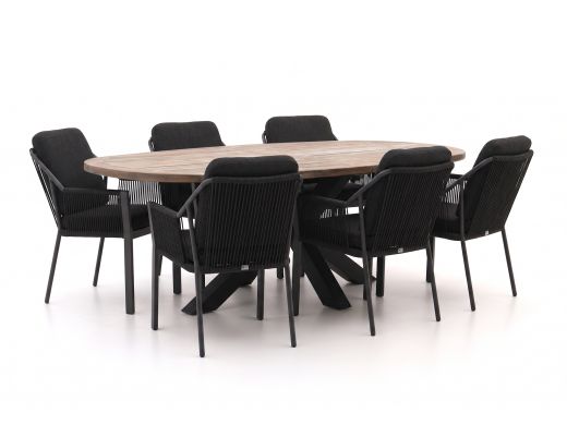 Tierra Outdoor Liv/ROUGH-Y Ellips 240cm dining tuinset 7-delig stapelbaar