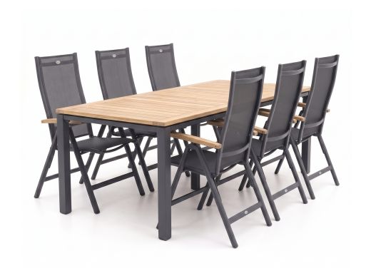 Hartman Troy/Linosa 240cm dining tuinset 7-delig verstelbaar