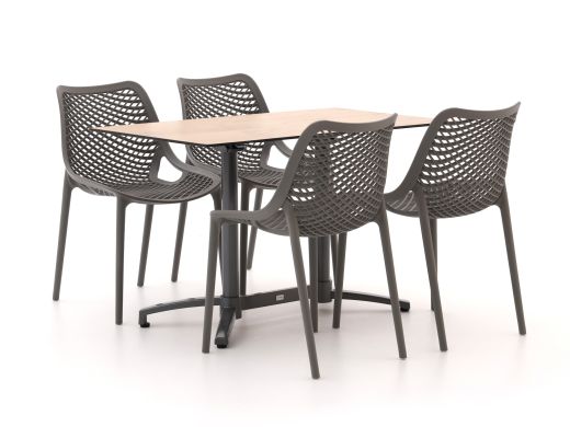 Forza Ripi/Canzo 120cm dining tuinset 5-delig stapelbaar inklapbaar