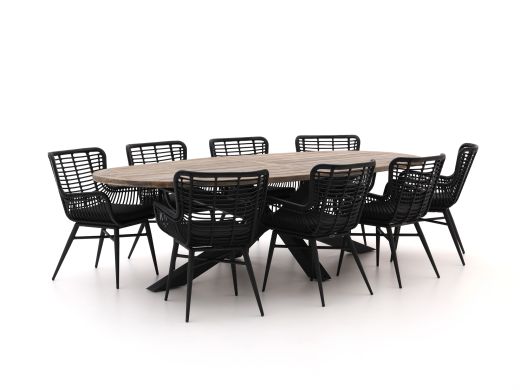 Intenso Asti/Rough-Y Ellips 280cm dining tuinset 9-delig