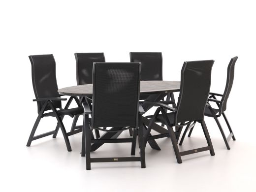 Bellagio Fermo/Fidenza ovaal 220cm dining tuinset 7-delig verstelbaar