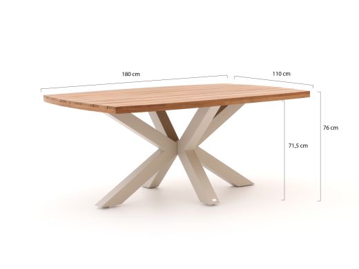 Bellagio Cupello/Induno Deens Ovaal 180cm dining tuinset 5-delig