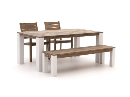 ROUGH-S/ROUGH-X 180cm dining tuinset met bank 4-delig stapelbaar