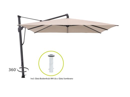 Glatz Sombrano S+ Easy zweefparasol 300x300cm