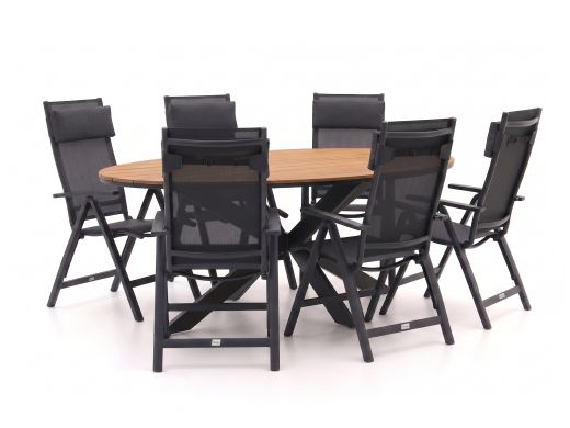 Bellagio Avenza/Fidenza ovaal 220cm dining tuinset 7-delig verstelbaar