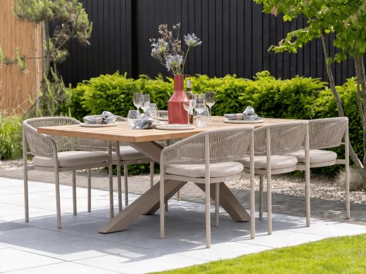 Bellagio Panaro/Induno Deens Ovaal 220cm dining tuinset 7-delig stapelbaar