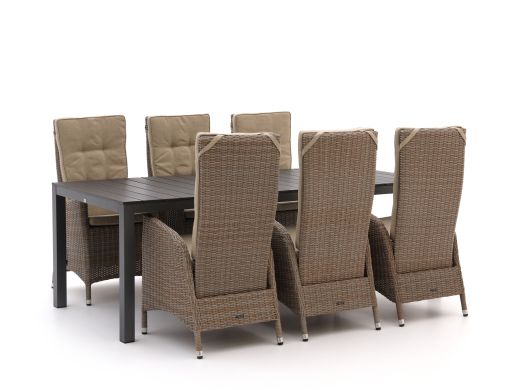 Intenso Fabrizi/Fidenza 220cm dining tuinset 7-delig verstelbaar