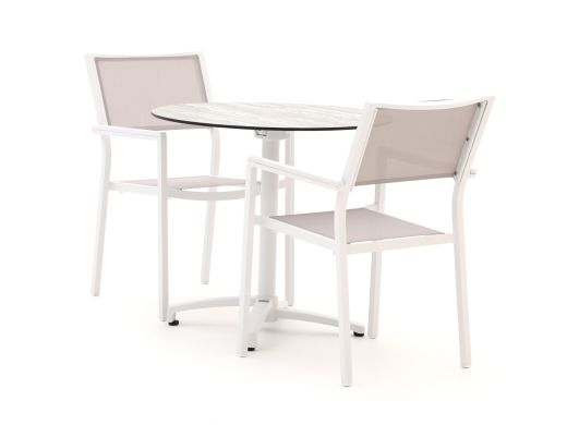 Bellagio Roma/Canzo ø 80cm dining tuinset 3-delig stapelbaar