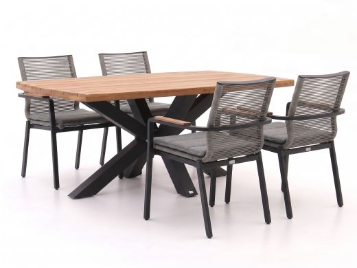Bellagio Marudo/Induno Deens Ovaal 180cm dining tuinset 5-delig stapelbaar