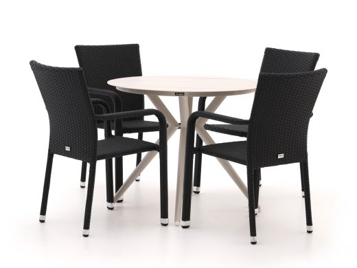 Forza Fossano/Sora ø 90cm dining tuinset 5-delig stapelbaar
