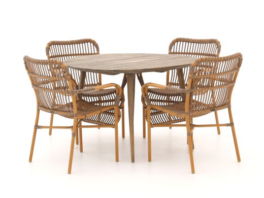 Intenso Parma/ROUGH-K ø 115cm dining tuinset 5-delig stapelbaar