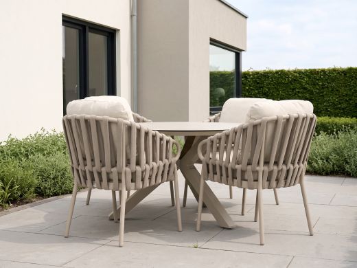 Tierra Outdoor Nuri/Orbital ø 120cm dining tuinset 5-delig