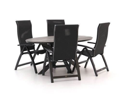 Bellagio Fermo/Fidenza ovaal 180cm dining tuinset 5-delig verstelbaar