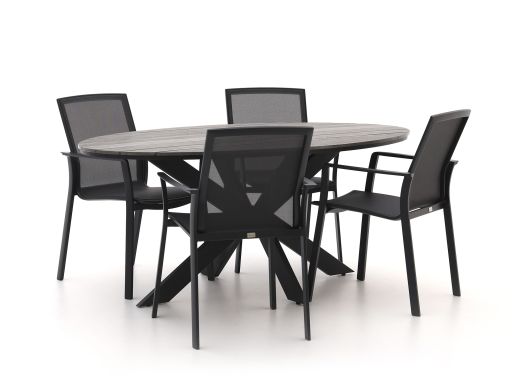 Bellagio Dranera/Fidenza ovaal 180cm dining tuinset 5-delig stapelbaar