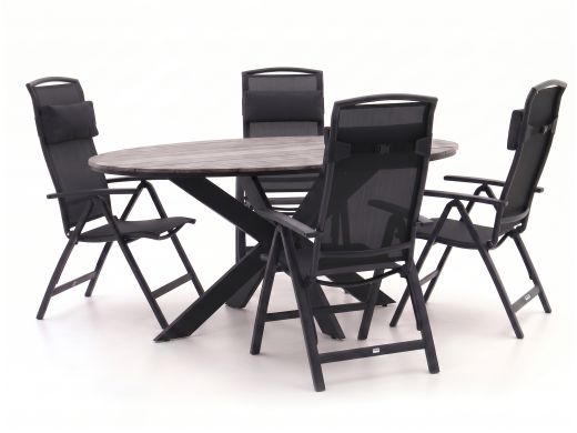 Forza Capri/Fidenza ovaal 180cm dining tuinset 5-delig verstelbaar