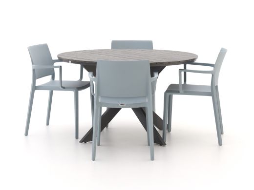 Forza Sile/Fidenza ø126cm dining tuinset 5-delig stapelbaar