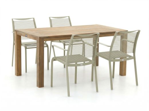 Apple Bee Hawaii/ROUGH-S 160cm dining tuinset 5-delig stapelbaar