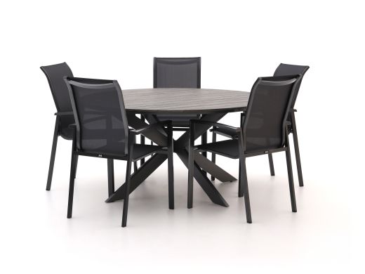 R&S design Centallo/Fidenza ø149cm dining tuinset 6-delig stapelbaar