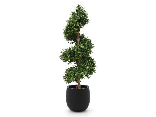 Designplants/Luca Lifestyle Buxus spiraal kunstboom (h:140cm) met Grigio Balloon bloempot