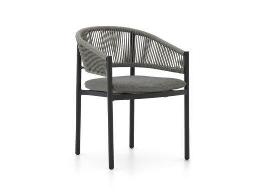 Bellagio Panaro dining tuinstoel stapelbaar - Grijs - Antraciet - Aluminium