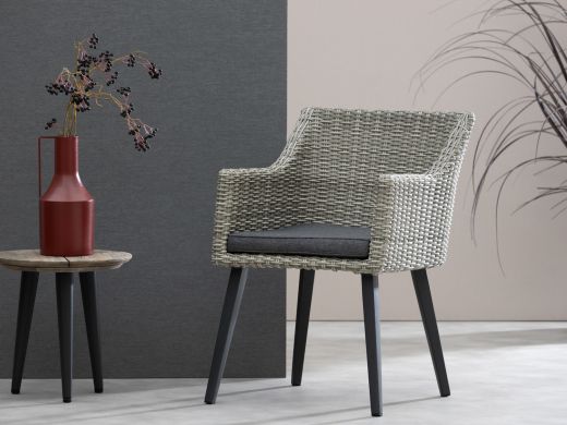 Manifesto Matese dining tuinstoel - Grijs - Antraciet - Wicker (vlechtwerk)