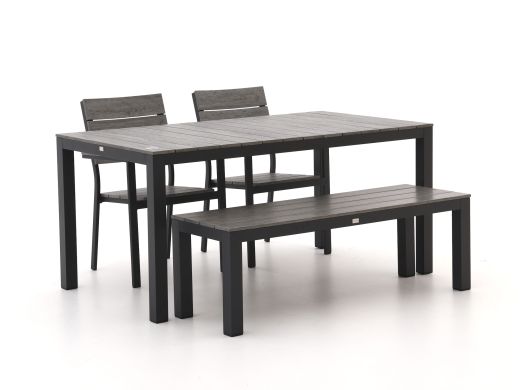 Bellagio Fidenza 160cm dining tuinset met bank 4-delig stapelbaar