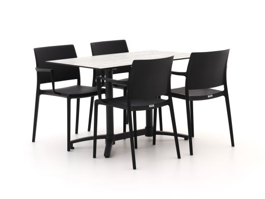 Forza Sile/Canzo 120cm dining tuinset 5-delig stapelbaar inklapbaar