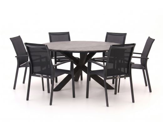 Forza Centallo/Fidenza ø149cm dining tuinset 7-delig stapelbaar