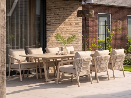 SUNS Sato/Palermo 280cm low dining tuinset 9-delig