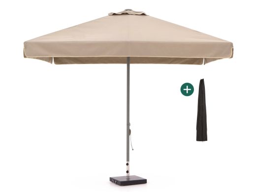 Shadowline Bonaire parasol 300x300cm - Light Taupe (incl. 60 kg voet) (incl. beschermhoes)