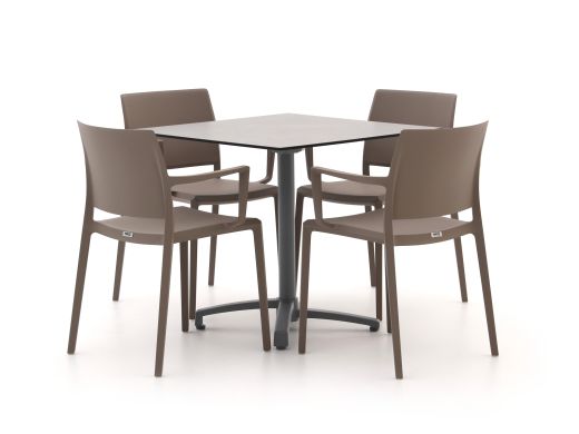 Forza Sile/Canzo 80cm dining tuinset 5-delig stapelbaar inklapbaar
