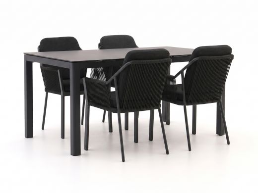 Tierra Outdoor Liv/La Fonte 160cm dining tuinset 5-delig stapelbaar