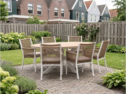 Manifesto Rivola/Fidenza 180cm ovaal dining tuinset 7-delig