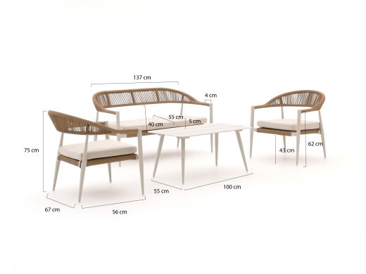 Manifesto Belpasso stoel-bank loungeset 4-delig