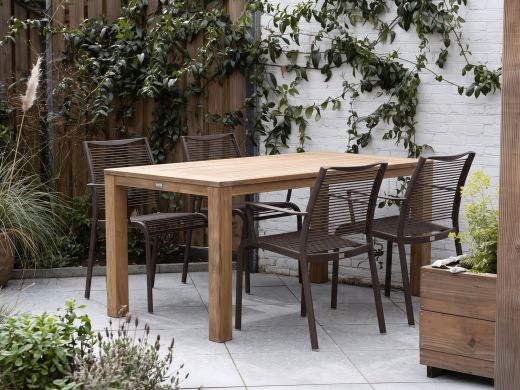 Apple Bee Hawaii/ROUGH-S 160cm dining tuinset 5-delig stapelbaar