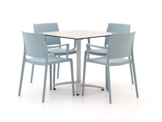 Forza Sile/Canzo 80cm dining tuinset 5-delig stapelbaar inklapbaar