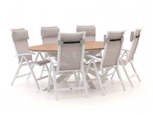 Bellagio Lugo/Fidenza ovaal 220cm dining tuinset 7-delig verstelbaar