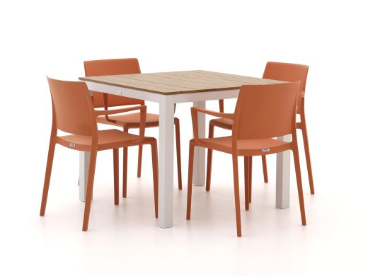 Forza Sile/Fidenza 90cm dining tuinset 5-delig stapelbaar