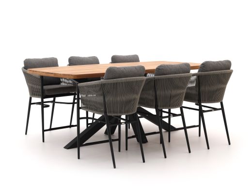 Bellagio Mineo/Induno Deens Ovaal 220cm high dining tuinset 7-delig