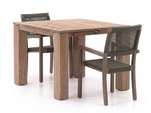ROUGH-Batang Rope/ROUGH-X 100cm dining tuinset 3-delig stapelbaar