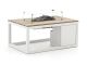 Cosiraw lounge vuurtafel 120x80x55cm - White (Blad = Old Teak Greywash) (incl. glas)