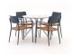 Bellagio Cino/Sora ø 90cm dining tuinset 5-delig stapelbaar