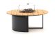 Cosiloft lounge vuurtafel ø120cm (h: 50cm) - Charcoal (Blad = Teak) (incl. glas)