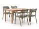 Forza Vico/Liverpool 145cm dining tuinset 5-delig stapelbaar