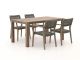 ROUGH-L Rope/ROUGH-S 160cm dining tuinset 5-delig stapelbaar