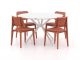 Forza Xitta/Sora ø127cm dining tuinset 5-delig