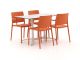 Forza Sile/Canzo 120cm dining tuinset 5-delig stapelbaar inklapbaar